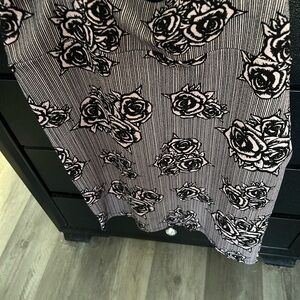 LuLaRoe Black and Pink Floral Skirt